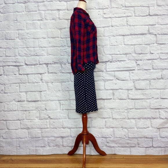 Iris Navy Blue Polka Dot Pencil Skirt - Picture 7 of 9